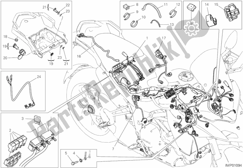 All parts for the Wiring Harness of the Ducati Multistrada 1260 ABS 2018